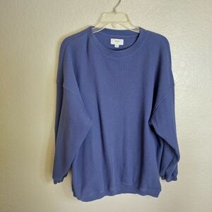 Aerie Oversized Waffle Knit Crewneck Sweater Sz S